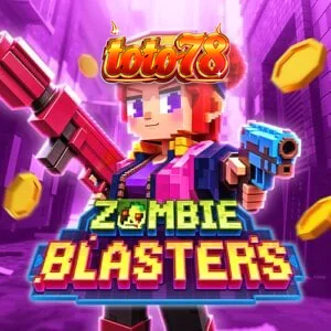 Tampilan visual slot Zombie Blasters dengan tema arcade retro