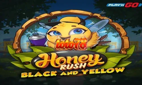 Tampilan grid heksagonal Honey Rush Black and Yellow dengan tema kota neon